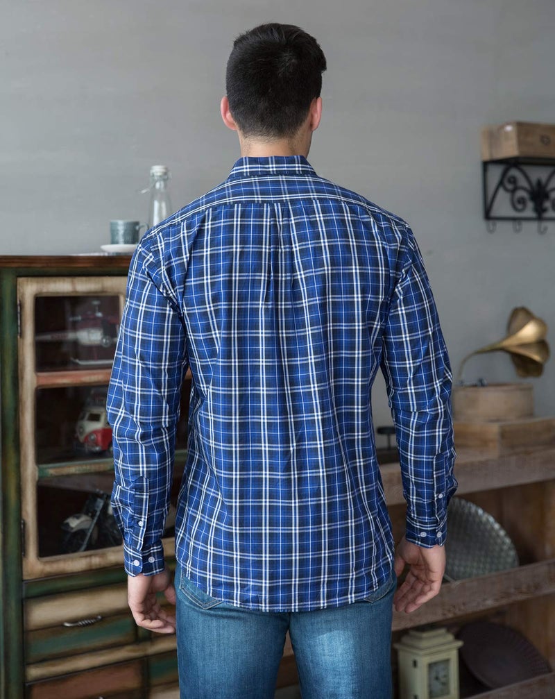 Double Pump Mens Button Down Shirts Cotton Long Sleeve Shirts Regular Fit(RM08LS01,M) - Image 4
